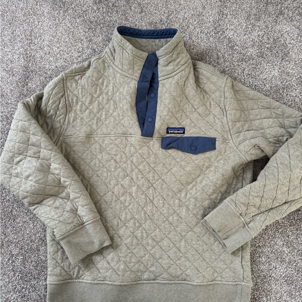 Grey/Shale Patagonia Organic Cotton Quilted Pullover